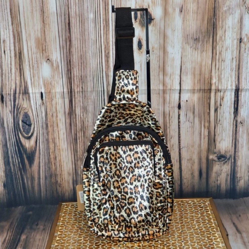 Leopard Cross Body Bag NWT Glossy